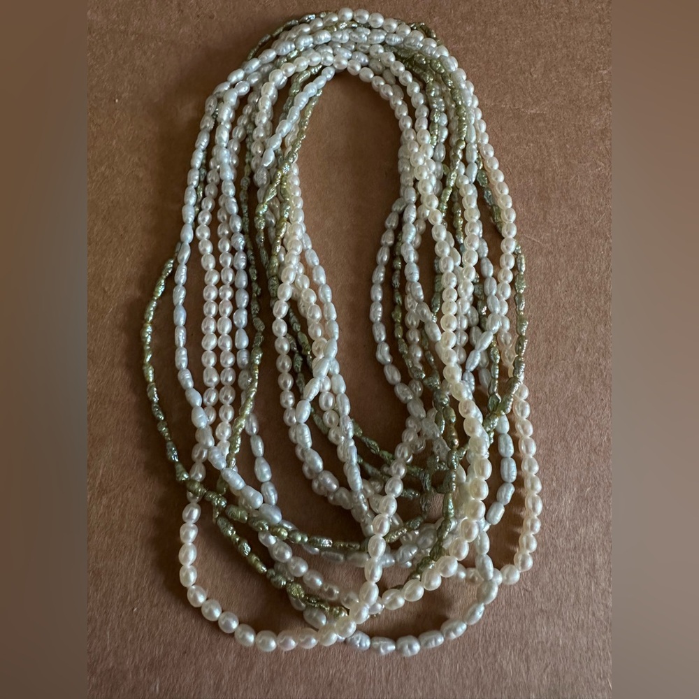 Three Stranded Fresh Water Rice Pearls - Picture 12 of 15